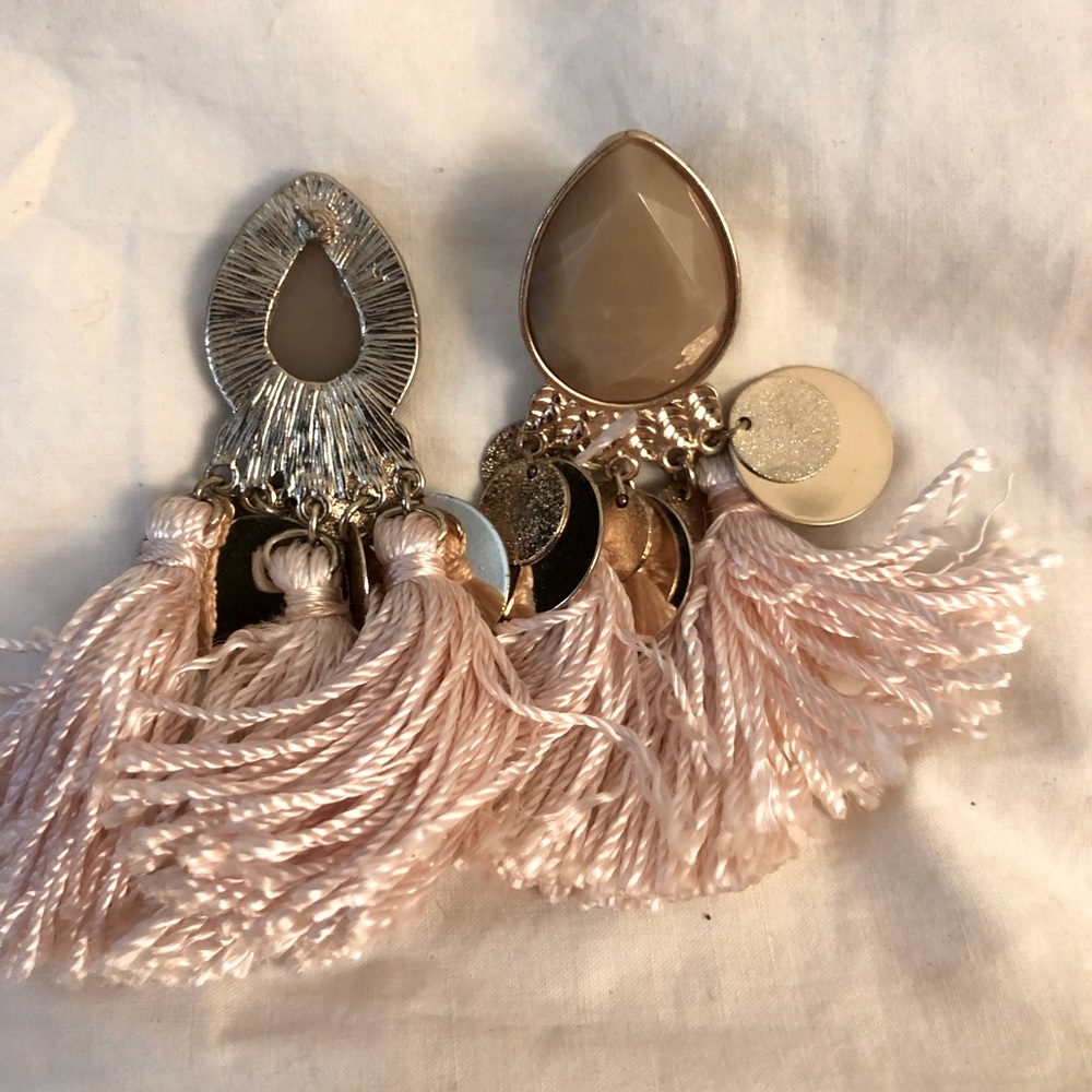 Tassel Hanging Gold Earrings for Festive Look